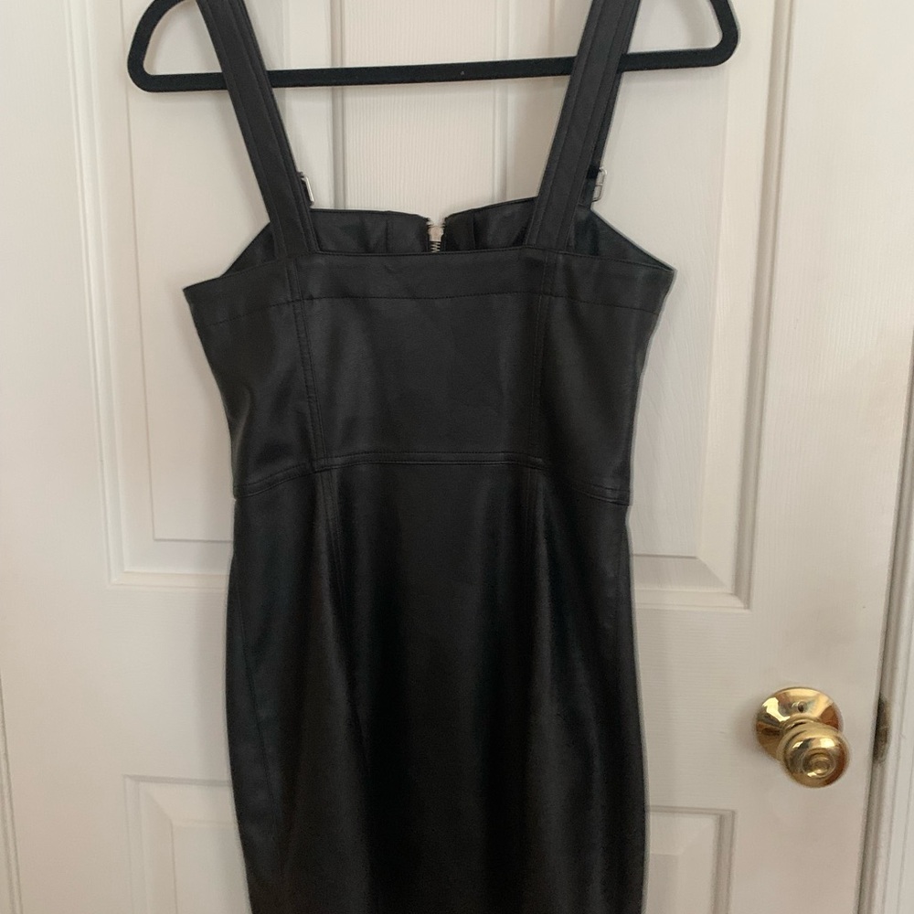 Divided Black Faux Leather Zip-Up Dress - Picture 2 of 4